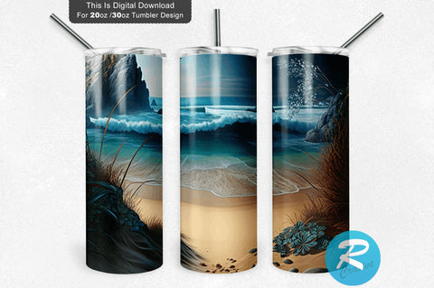 Secret Ocean Beach 20 oz / 30 oz Tumbler PNG Sublimation Regulrcrative 
