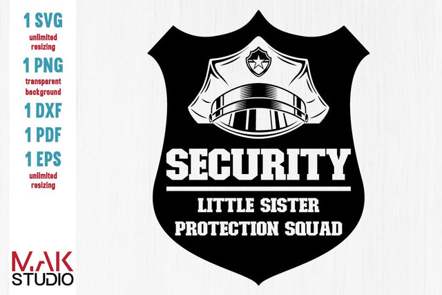 Security little sister protection svg, Security little sister protection svg file, Security little sister protection print, Security sister svg SVG MAKStudion 