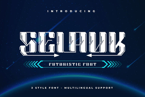 Selauk | Futuristic Font Font twinletter 