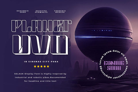 Selauk | Futuristic Font Font twinletter 