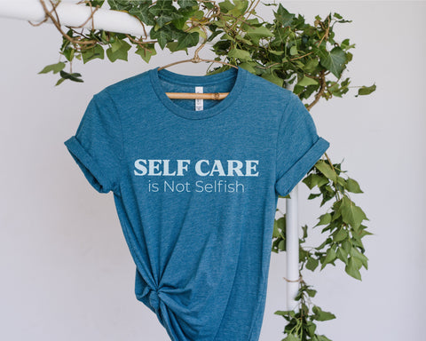 Self Care Is Not Selfish SVG, Mental Health Awareness, positive quotes svg, motivation quote, svg for shirt, Self-care svg, svg cut file SVG Fauz 