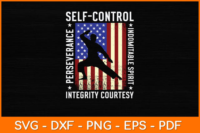 Self-Control Perseverance Indomitable Spirit Usa Flag Svg Design SVG artprintfile 
