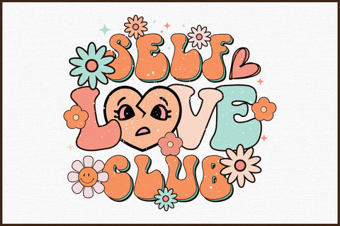 Self Love Club Embroidery File Pattern in PNG Sublimation designartist 