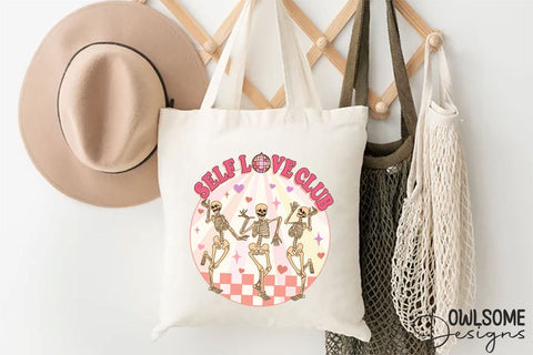 Self Love Club Funny Skeleton Valentine Sublimation Owlsome.Designs 