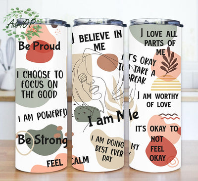 Self Love Tumbler Design, I Am Me 20oz Skinny Tumbler, Daily Affirmations Tumbler Png, Inspirational Quote Sublimation Design, Boho Design Png, Instant Download Sublimation AdriOP 
