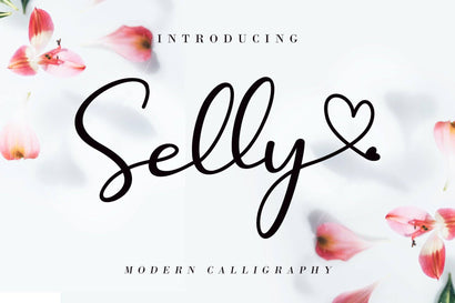 Selly Calligraphy Font AEN Creative Store 