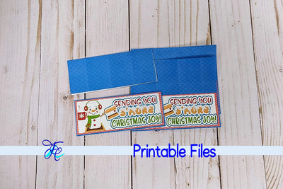 Sending You S'more Christmas Joy Bag Topper - Blue 3D Paper Family Creations 