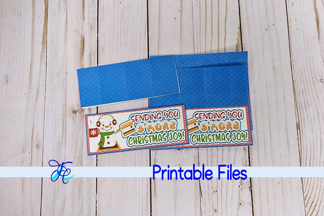 Sending You S'more Christmas Joy Bag Topper - Blue 3D Paper Family Creations 