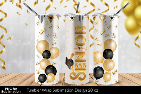 Senior 20 oz Skinny Tumbler Wrap Sublimation Design White Background Sublimation Sublimatiz Designs 