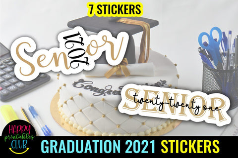 Senior 2021 Printable Graduation Stickers- Graduation 2021 SVG Happy Printables Club 