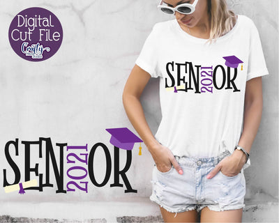 Senior 2021 SVG, Class Of 2021 Svg, Senior, Cap Diploma File SVG Crafty Mama Studios 