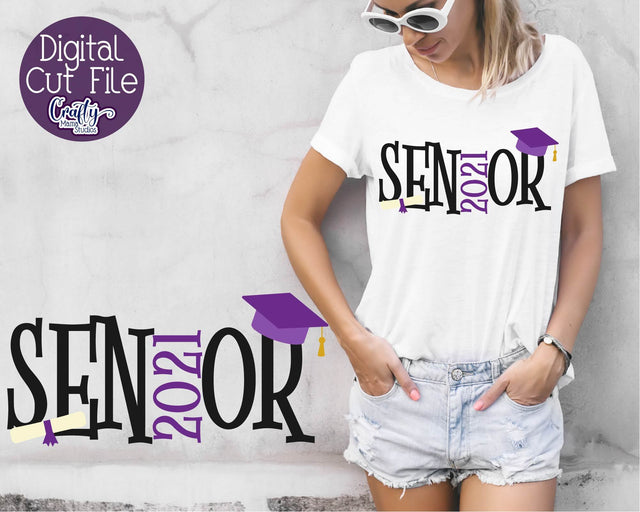 Senior 2021 SVG, Class Of 2021 Svg, Senior, Cap Diploma File SVG Crafty Mama Studios 