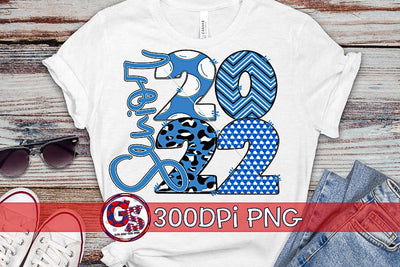 Senior 2022 Columbia Blue Black Grey White PNG for Sublimation Sublimation Greedy Stitches 