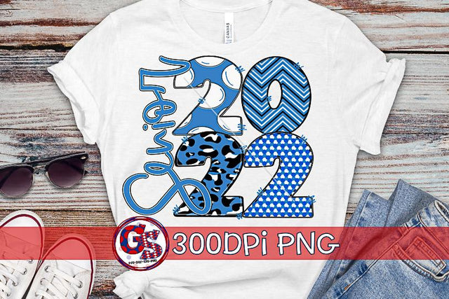 Senior 2022 Columbia Blue Black Grey White PNG for Sublimation Sublimation Greedy Stitches 