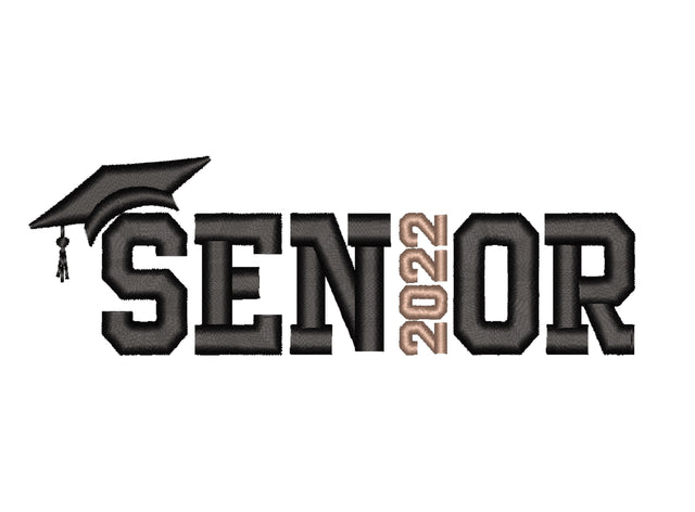 Senior 2022 Embroidery Design, Graduation Embroidery File, 3 sizes Embroidery/Applique DESIGNS Nino Nadaraia 