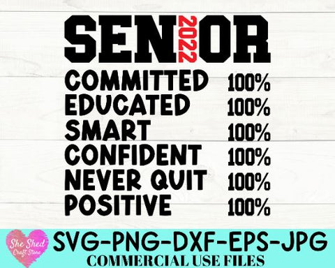 Senior 2022 Nutrition Facts SVG, Class Of 2022 Svg, Graduation Svg SVG She Shed Craft Store 