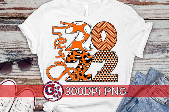 Senior 2022 Orange Black White PNG for Sublimation Sublimation Greedy Stitches 