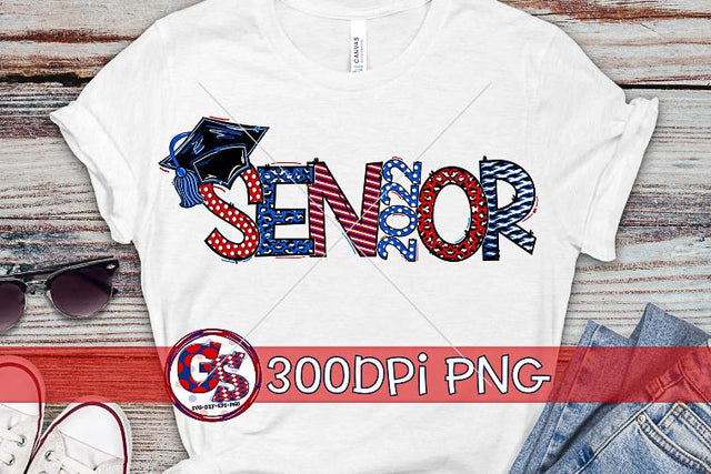 Senior 2022 Red Royal White PNG for Sublimation Sublimation Greedy Stitches 
