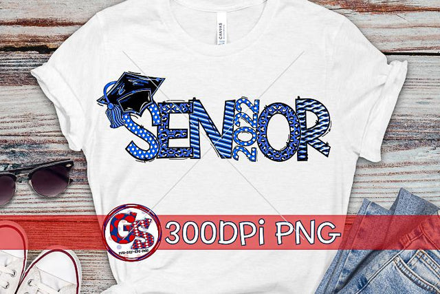 Senior 2022 Royal Black White PNG for Sublimation Sublimation Greedy Stitches 