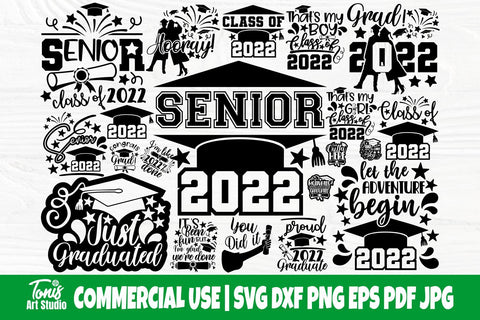 Senior 2022 SVG, Class of 2022 Svg Bundle, Graduation Svg Cut Files SVG TonisArtStudio 
