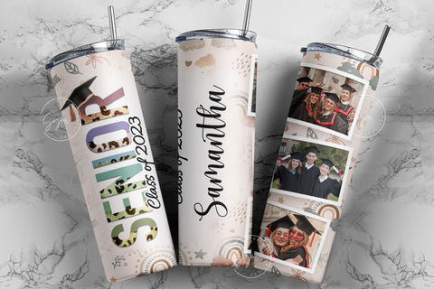 Senior 2023 Photo Tumbler, Class of 2023, Graduation 2023 Tumbler, Add Your Own Photo, Senior 2023 Tumbler, 20oz Skinny Tumbler Wrap Sublimation Syre Digital Creations 