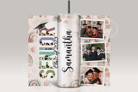 Senior 2023 Photo Tumbler, Class of 2023, Graduation 2023 Tumbler, Add Your Own Photo, Senior 2023 Tumbler, 20oz Skinny Tumbler Wrap Sublimation Syre Digital Creations 