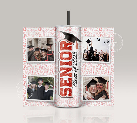 Senior 2023 Photo Tumbler, Graduation 2023 Tumbler, Add Your Own Photo, Senior 2023 Tumbler, 20oz Skinny Tumbler, Graduation Wrap, Digital Sublimation Syre Digital Creations 