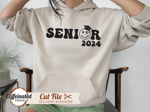 Senior 2024 Smiley Face svg SVG Caffeinated SVGs 