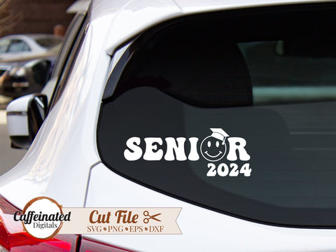 Senior 2024 Smiley Face svg SVG Caffeinated SVGs 