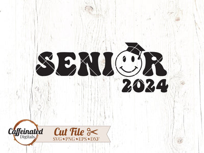 Senior 2024 Smiley Face svg SVG Caffeinated SVGs 