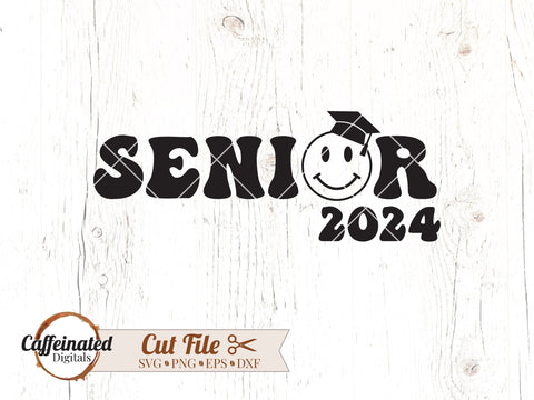 Senior 2024 Smiley Face svg SVG Caffeinated SVGs 