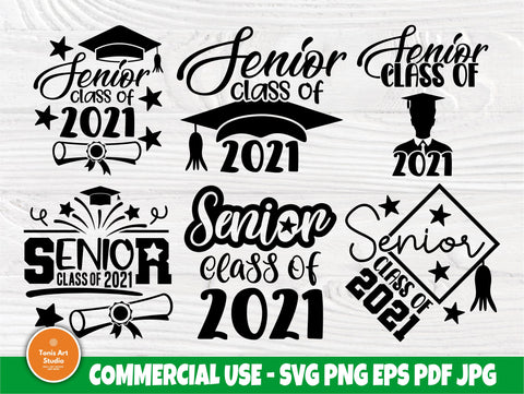 Senior Class of 2021 SVG Bundle, Graduation Svg SVG TonisArtStudio 