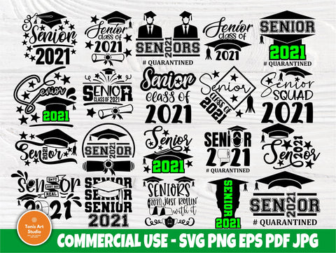 Senior Class of 2021 SVG Bundle, Graduation Svg SVG TonisArtStudio 