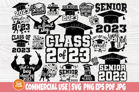 Senior Class of 2023 SVG PNG - Graduation Svg Bundle - Instant Download - Cricut - Silhouette SVG TonisArtStudio 