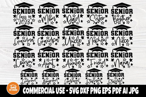 Senior Family 2023 SVG Bundle, Graduation Cut Files, Proud Graduate SVG TonisArtStudio 