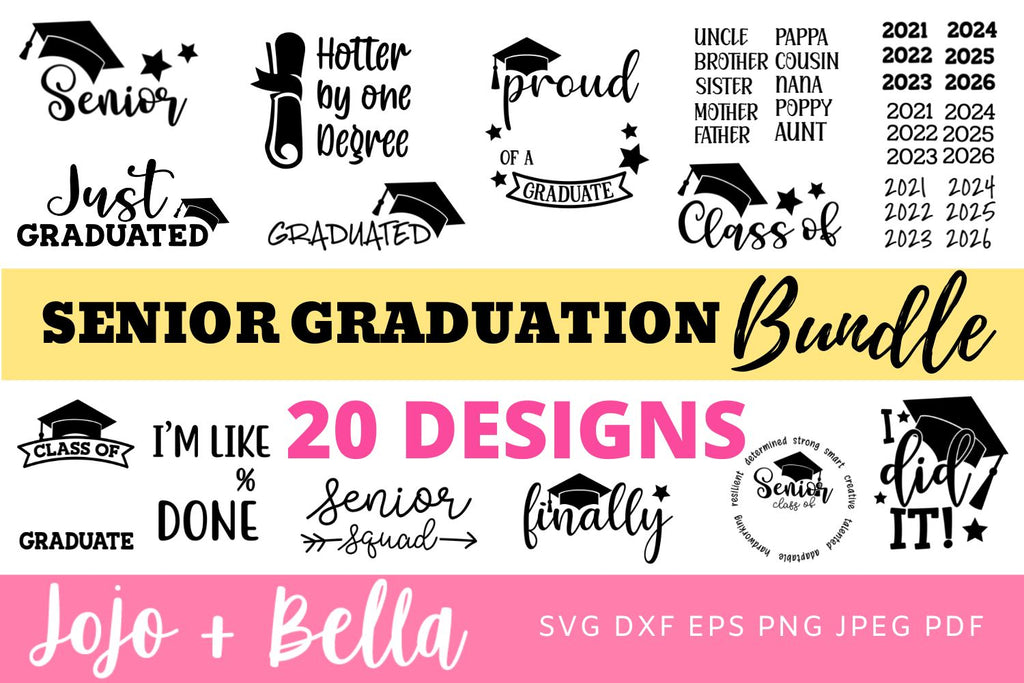 Senior Graduation Svg Bundle, Blank Designs, Senior Svg, Graduation Svg ...