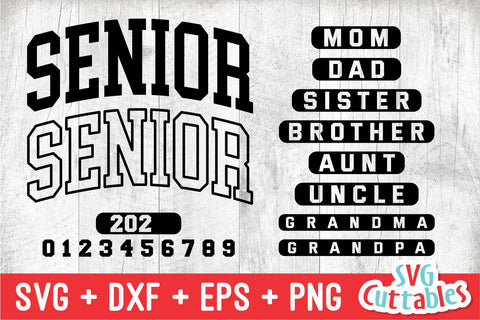 Senior svg - Senior Mom - svg - eps - dxf - png - Graduation svg - Silhouette - Cricut - Digital Download SVG Svg Cuttables 