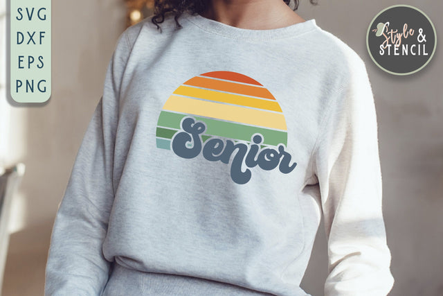 Senior SVG | Sunset | Graduation SVG Style and Stencil 