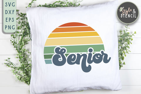 Senior SVG | Sunset | Graduation SVG Style and Stencil 