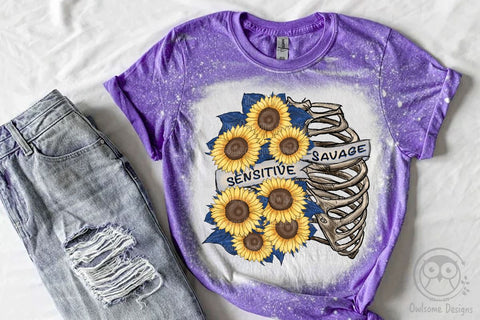 Sensitive Savage Skeleton Sunflower Sublimation Design Sublimation LAM HOANG THUY 