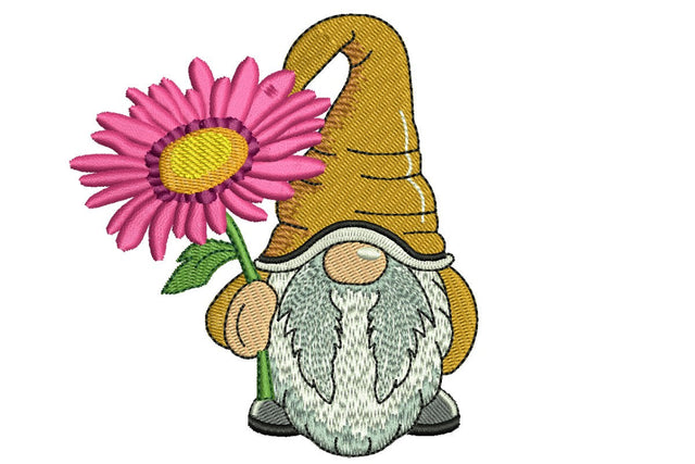 September Aster Gnome Embroidery Design, Month Flower Embroidery Embroidery/Applique DESIGNS NextEmbroidery 