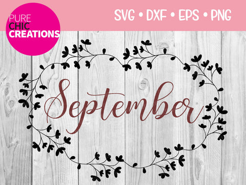 September - Cricut - Silhouette - svg - dxf - eps - png - Digital File - SVG Cut File - Fall SVG - svg clipart - svg fall clipart - Fall SVG Pure Chic Creations 