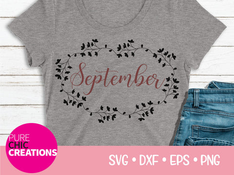 September - Cricut - Silhouette - svg - dxf - eps - png - Digital File - SVG Cut File - Fall SVG - svg clipart - svg fall clipart - Fall SVG Pure Chic Creations 