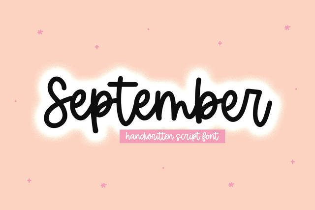 September - Cute Handwritten Script Font Font KA Designs 