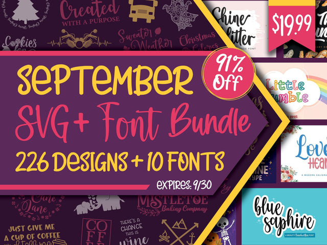 September SVG and Font Bundle Bundle So Fontsy Design Shop 