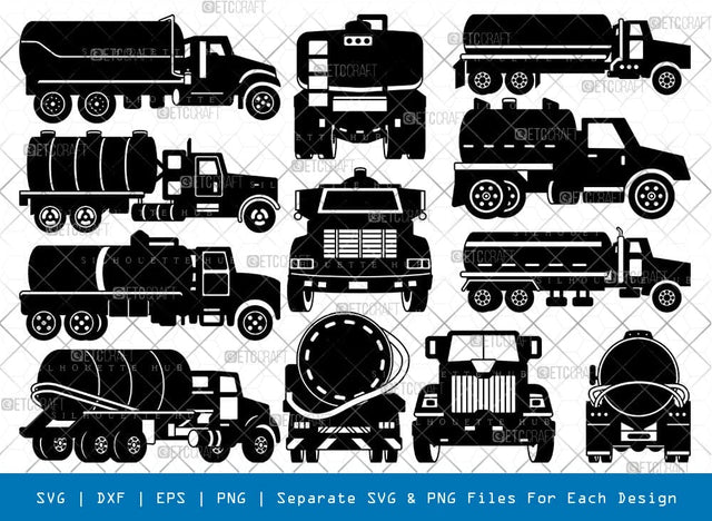Septic Truck Silhouette, Septic Truck SVG, Truck Svg, Septic Pumper Truck Svg, Tank Truck Svg, Septic Truck Bundle, SB00872 SVG ETC Craft 