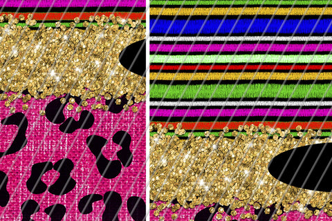 Serape and Zebra 20oz Skinny Tumbler Sublimation/ Hot Pink/ Gold Glitter/ Animal Print Sublimation Marlene Campos 