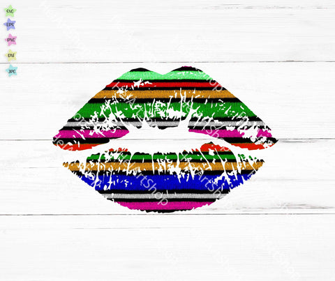 Serape Lips Sublimation Png, Distressed Lips Png Sublimation _HelArtShop_ 