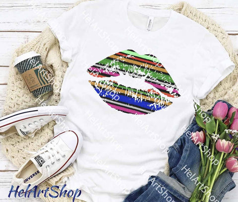 Serape Lips Sublimation Png, Distressed Lips Png Sublimation _HelArtShop_ 