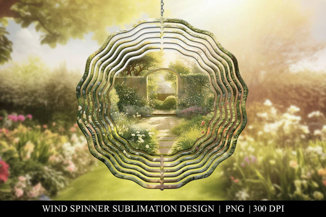 Serene Garden Wind Spinner Sublimation Design Sublimation BijouBay 